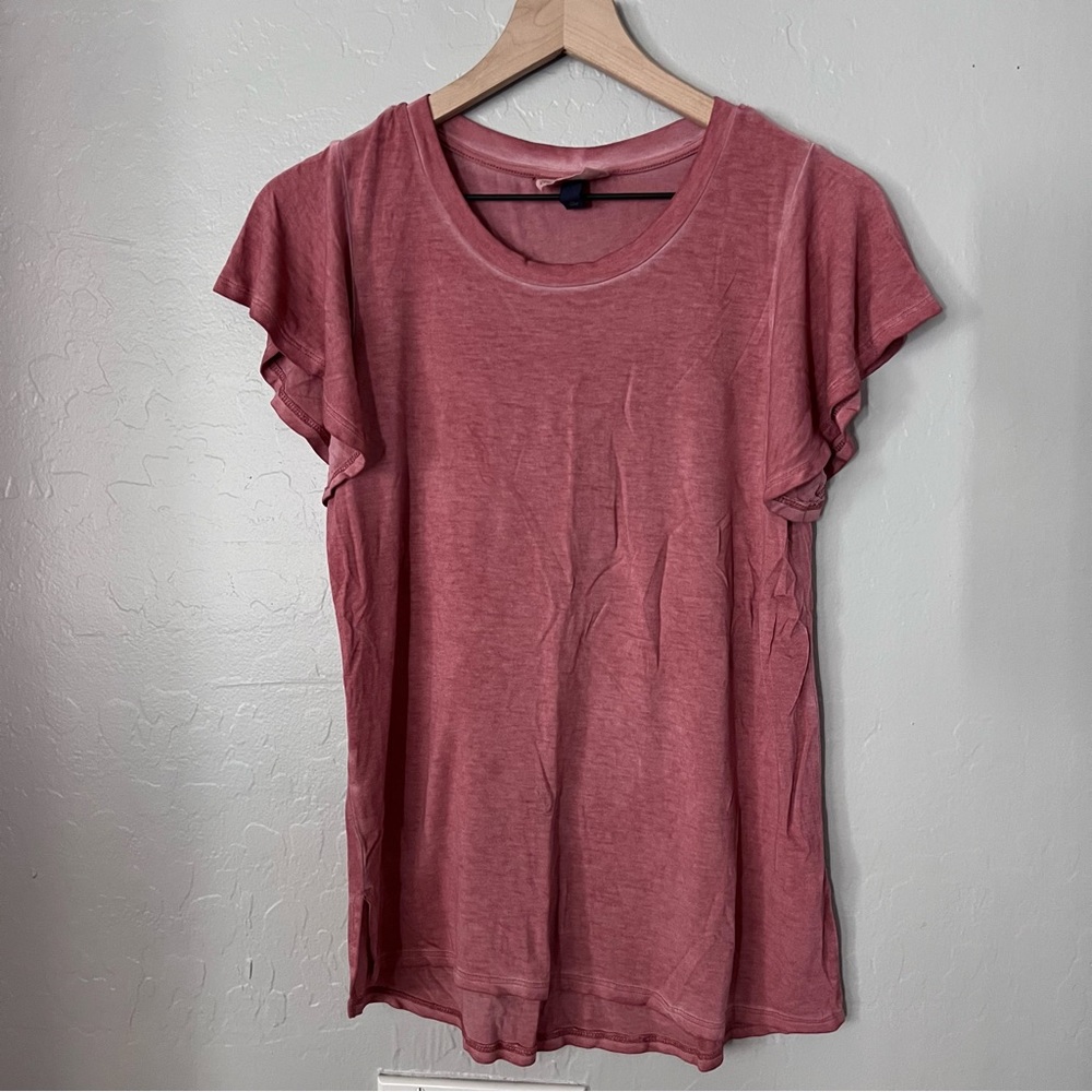 Universal Thread “Vintage Dyed” Flutter Sleeve Top, Size XS